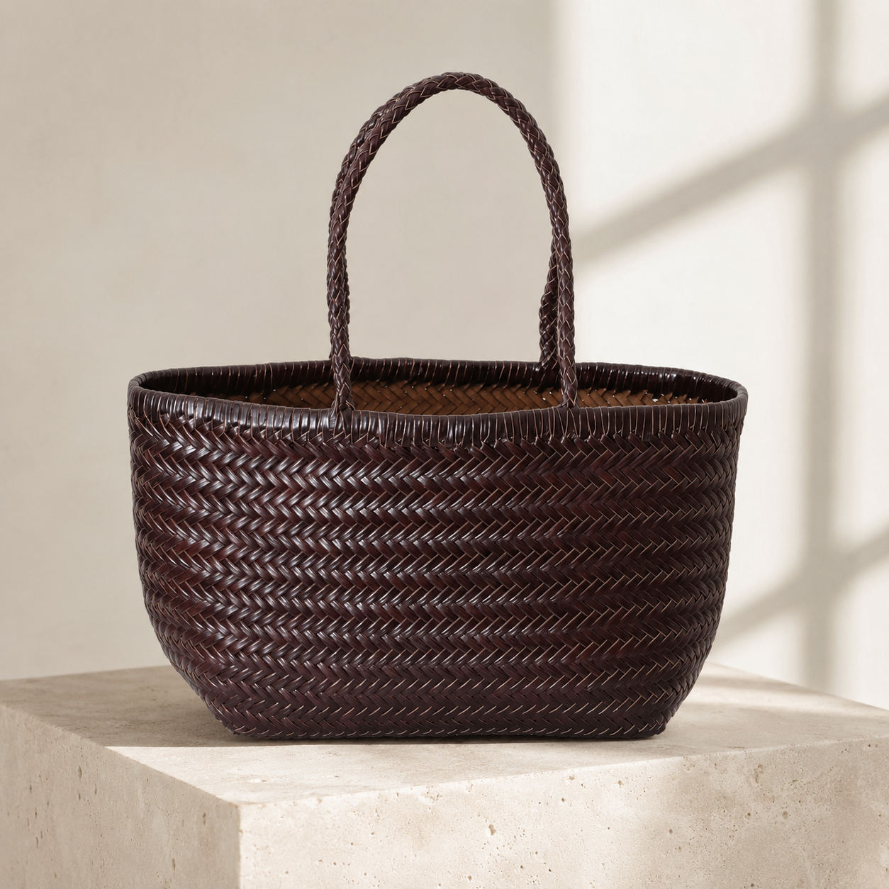 The Siena Woven Leather Tote