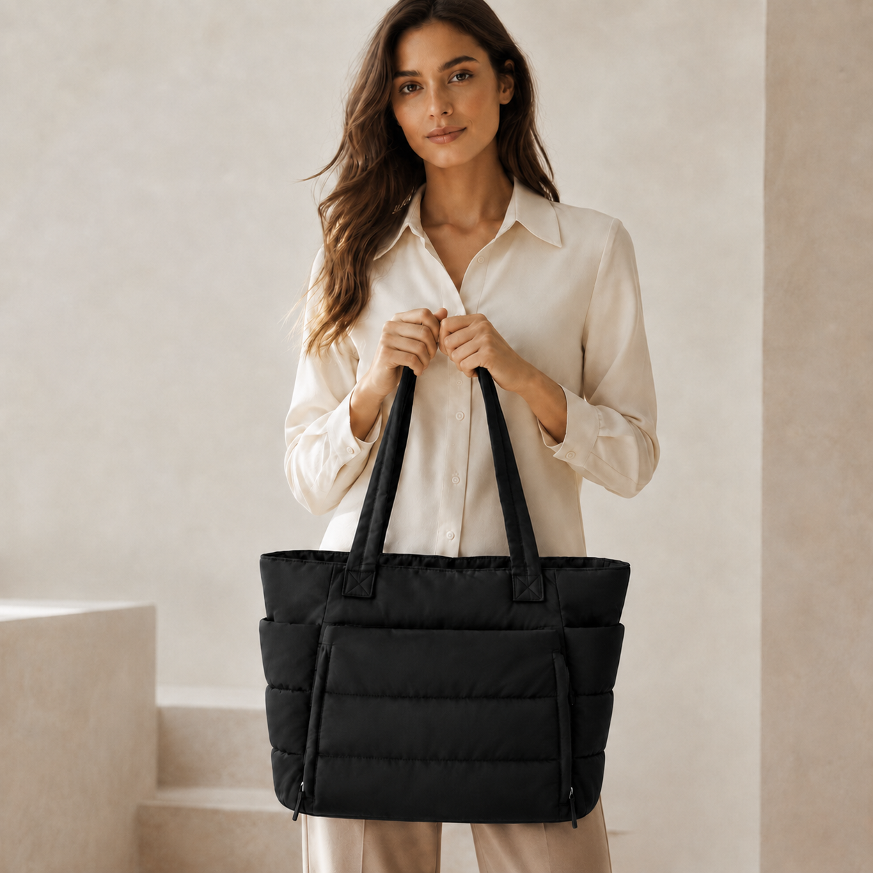 The Harper Quilted Tote