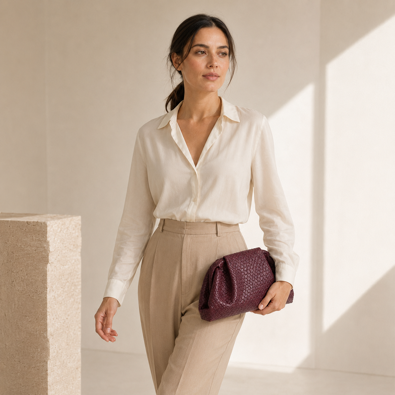 The Bordeaux Woven Clutch