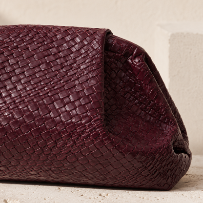 The Bordeaux Woven Clutch