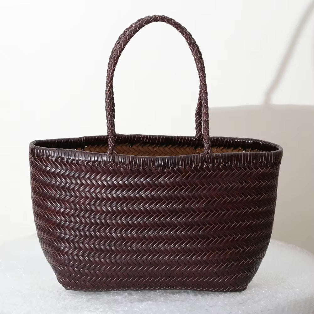 The Siena Woven Leather Tote