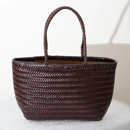 The Siena Woven Leather Tote