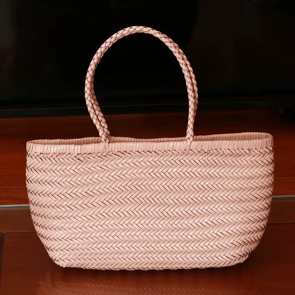 The Siena Woven Leather Tote