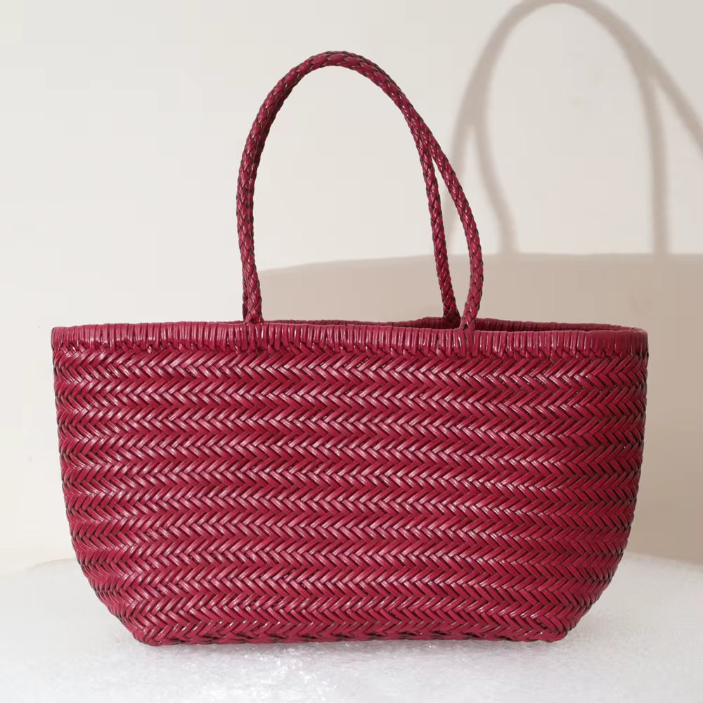 The Siena Woven Leather Tote