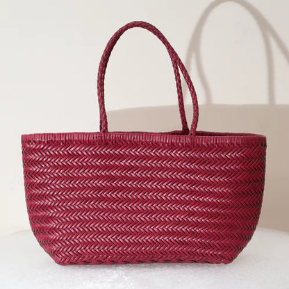 The Siena Woven Leather Tote