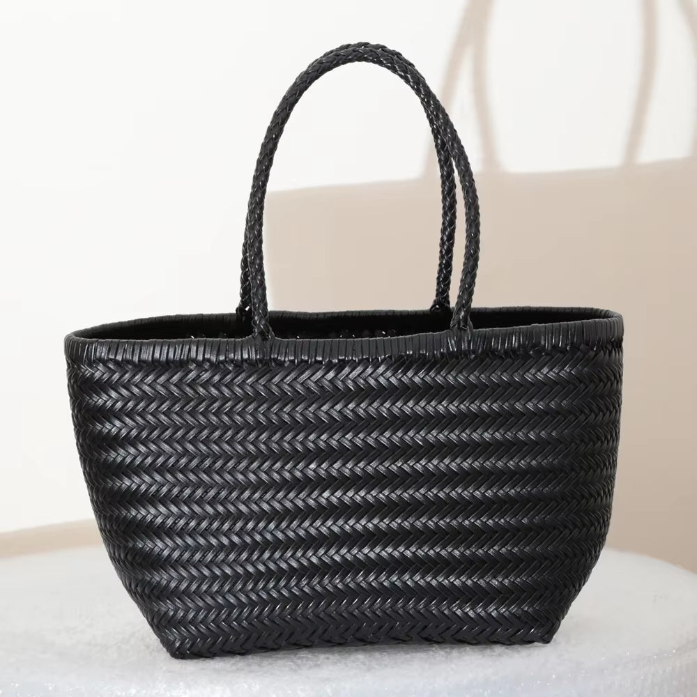 The Siena Woven Leather Tote